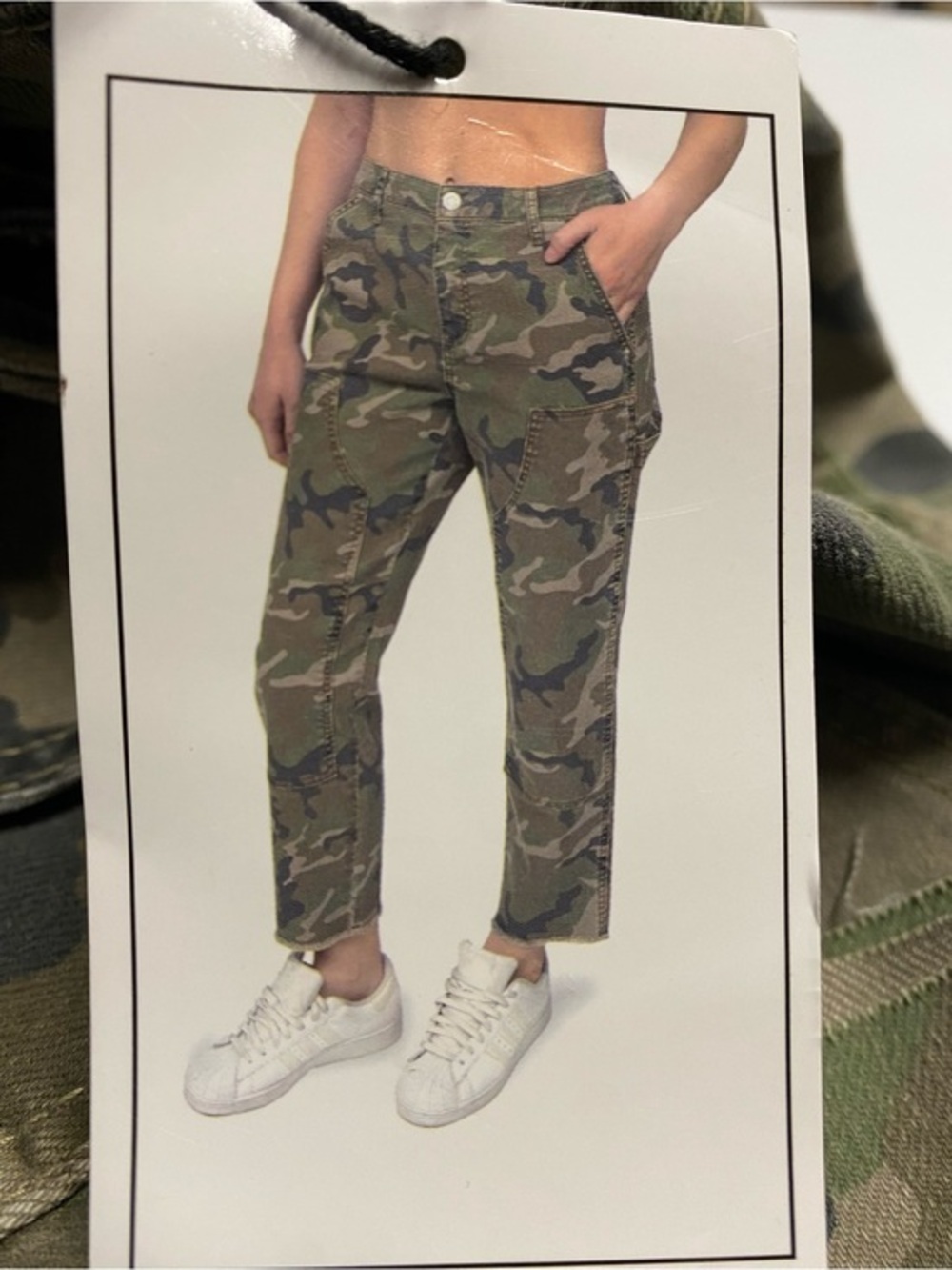 Vanilla Star Camo Straight Leg Pants - Green, Brown